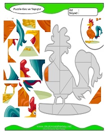 Puzzle Kes Yapıştır Çalışma Sayfaları